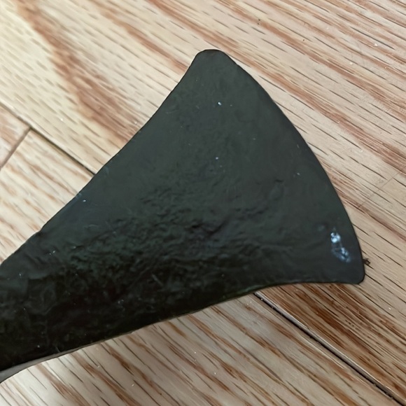 Metal Scrolled Hand Forged with Amber Color Elongated Sitting Vase Wall Piece - Picture 9 of 13